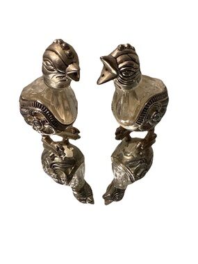 Godinger Silver-Tone Glass Bird Salt & Pepper Shakers - Clear and Silver